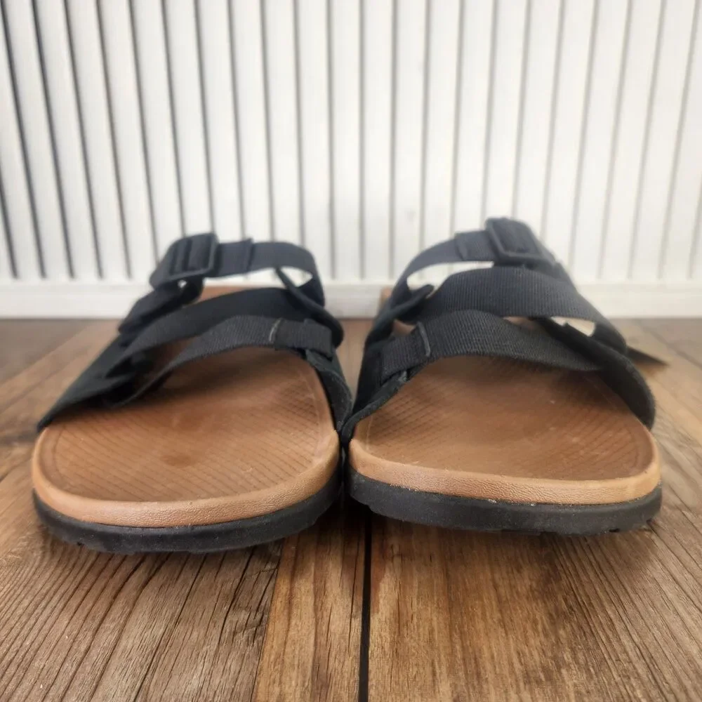 Chaco Lowdown Slides Men's 14 Black Adjustable Outdoors Beach Lakeshore Sandals